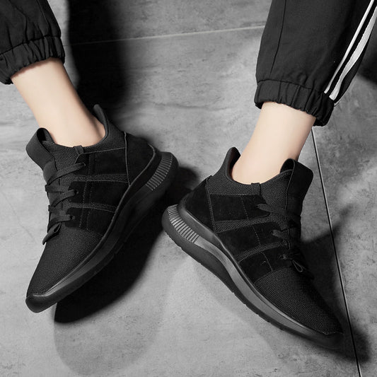 Breathable Black Mesh Sports Shoes - Xtra Inches™ Flex Collection