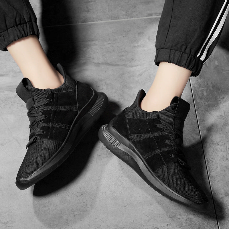 Breathable Black Mesh Sports Shoes - Xtra Inches™ Flex Collection