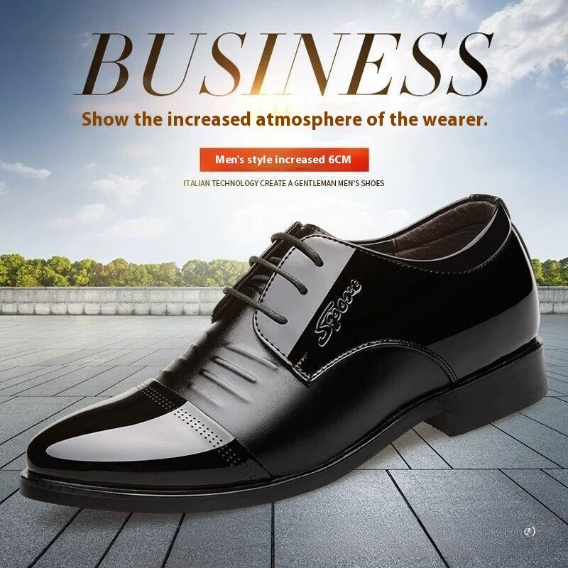 Smart Casual Black Formal Shoes - Xtra Inches™ Collection