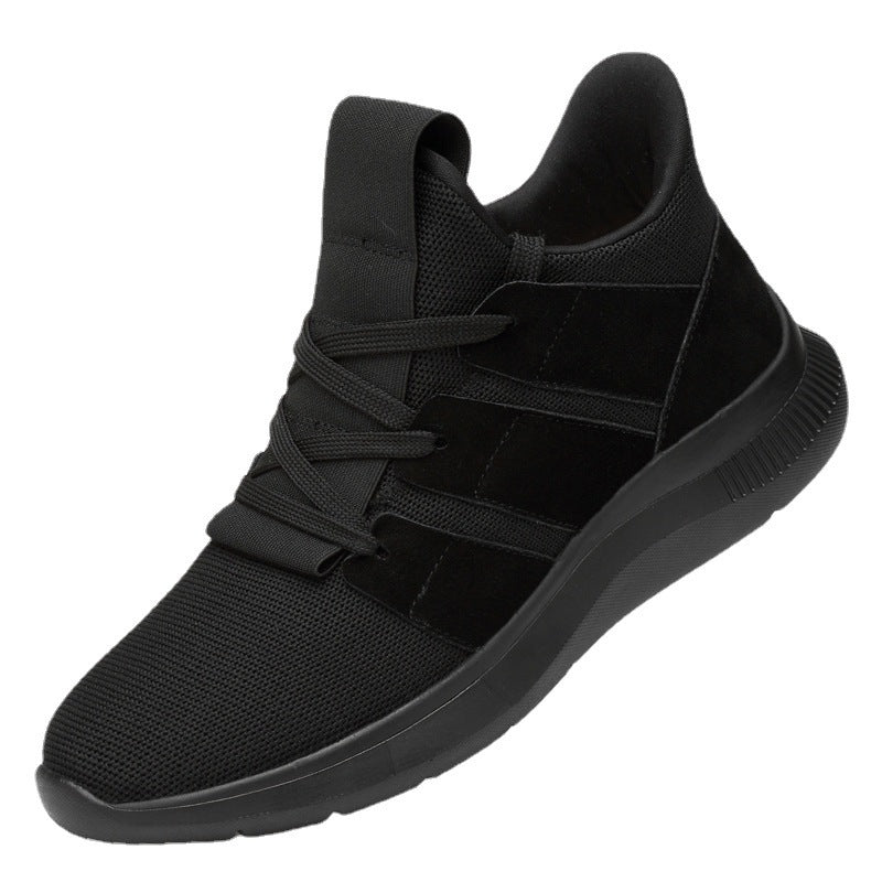 Breathable Black Mesh Sports Shoes - Xtra Inches™ Flex Collection