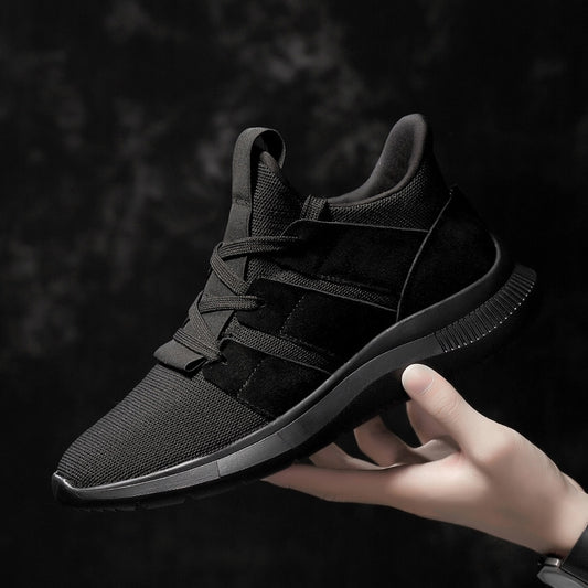 Breathable Black Mesh Sports Shoes - Xtra Inches™ Flex Collection