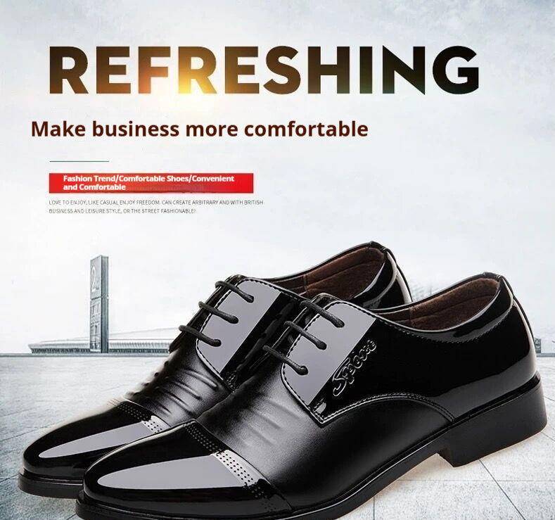 Smart Casual Black Formal Shoes - Xtra Inches™ Collection