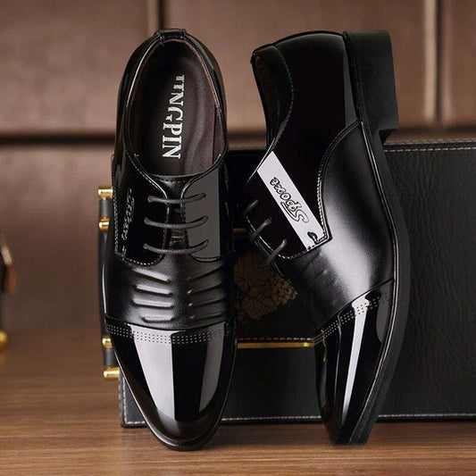 Smart Casual Black Formal Shoes - Xtra Inches™ Collection