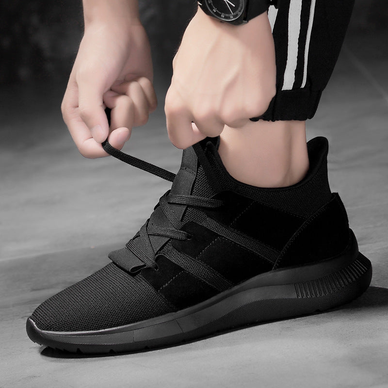 Breathable Black Mesh Sports Shoes - Xtra Inches™ Flex Collection
