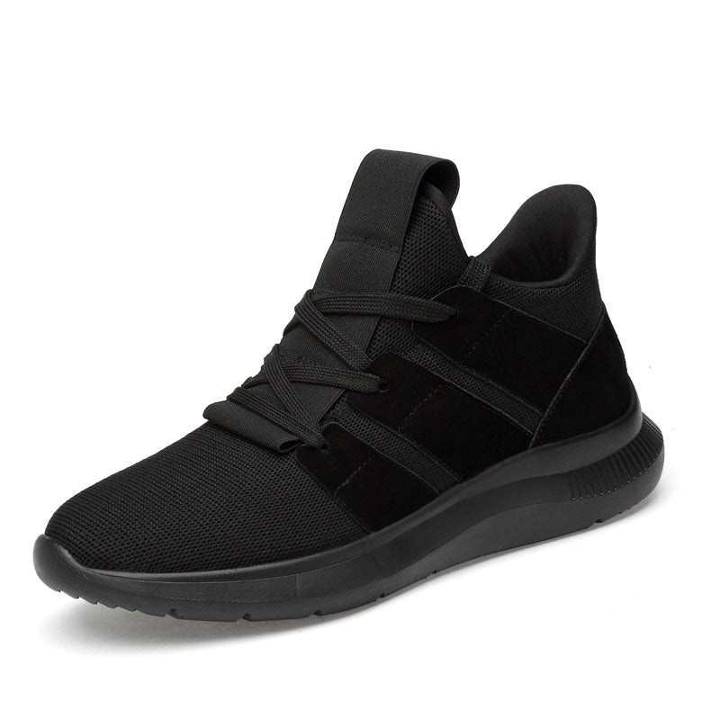 Breathable Black Mesh Sports Shoes - Xtra Inches™ Flex Collection